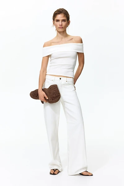 Rib-Knit Off-the-Shoulder Top