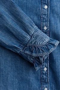 Blouse volantée en denim