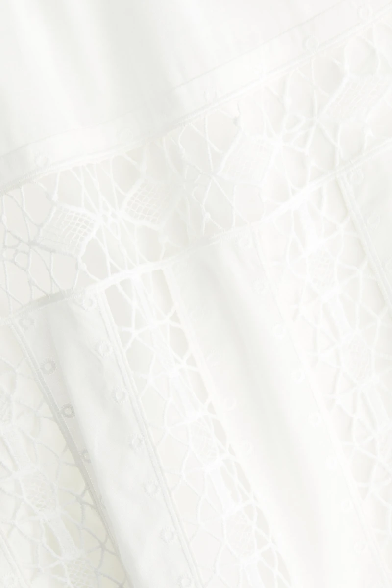 Lace-Inset Cotton Dress
