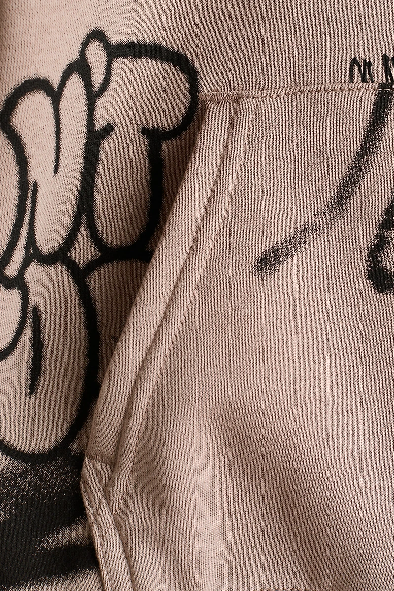 Printed Brushed-Inside Hoodie