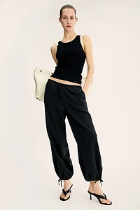 Balloon-Leg Denim Pants