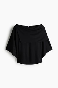 Cape-Detail Jersey Top