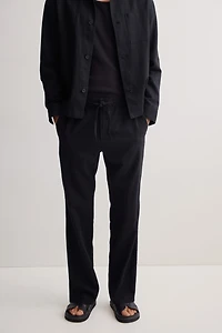 Regular-Fit Linen-Blend Pants