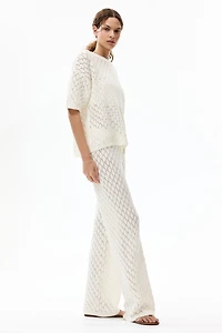 Pointelle-Knit Pants