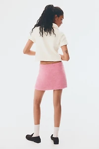 Short-Sleeved Teddy-Fleece Cardigan