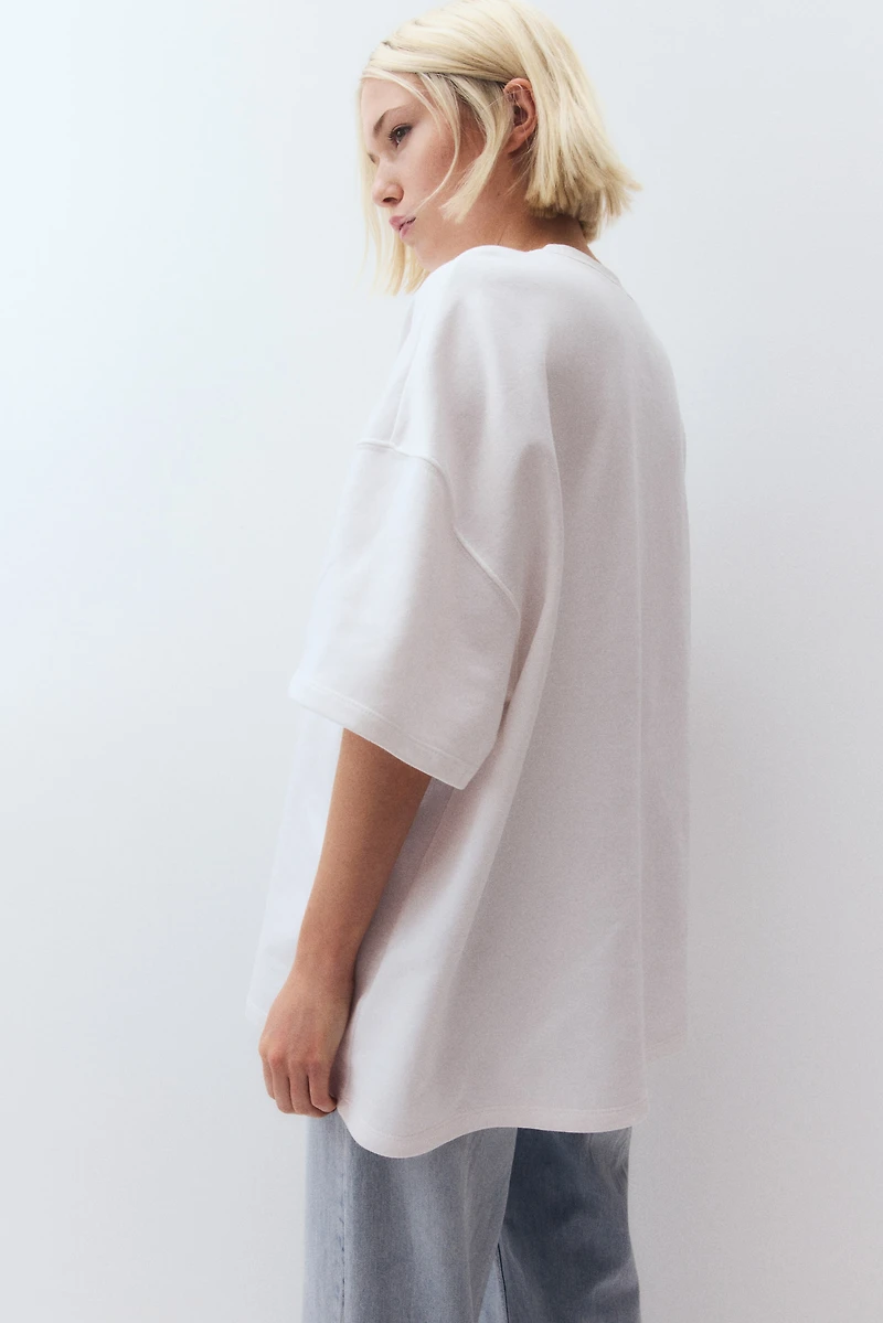 Oversized Short-Sleeved Sweatshirt