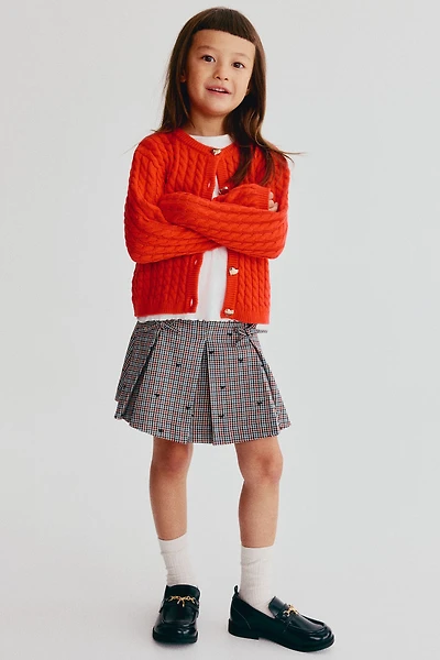 Bow-Detail Pleated Skirt