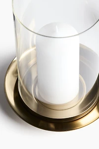Large Glass Hurricane Candle Holder