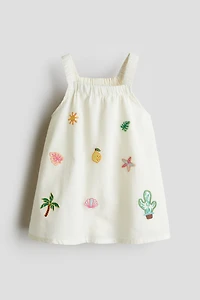 Linen-Blend Dress
