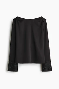 Blouse à dos bénitier avec perles de fantaisie