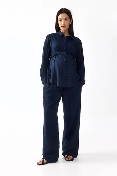 MAMA Before & After Linen-blend Pants