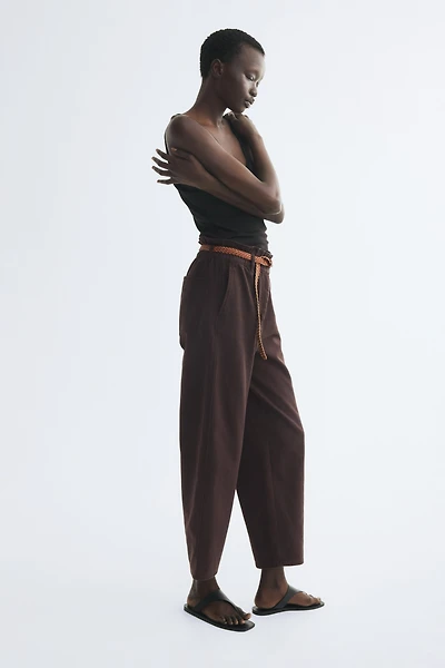 Pantalon tonneau avec ceinture