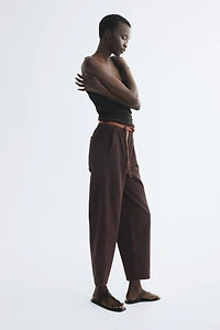 Pantalon tonneau avec ceinture