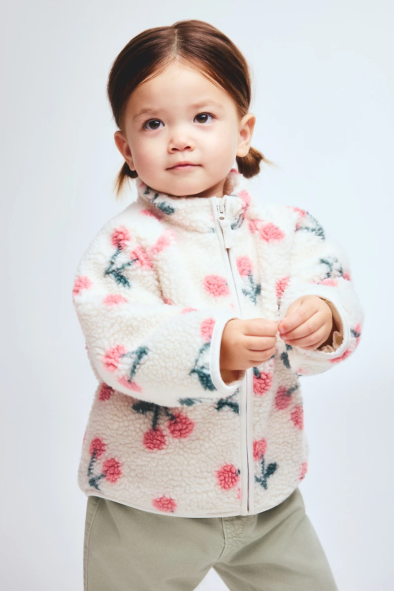 Printed Teddy Fleece Jacket