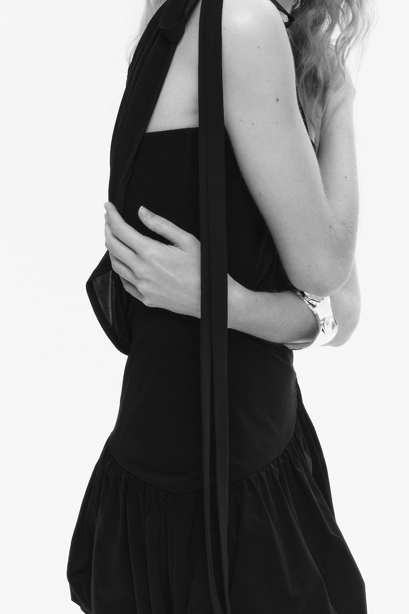 Draped One-Shoulder Dress