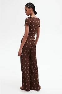 Crinkled Drawstring Pants