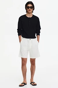 Short classique en lin mélangé