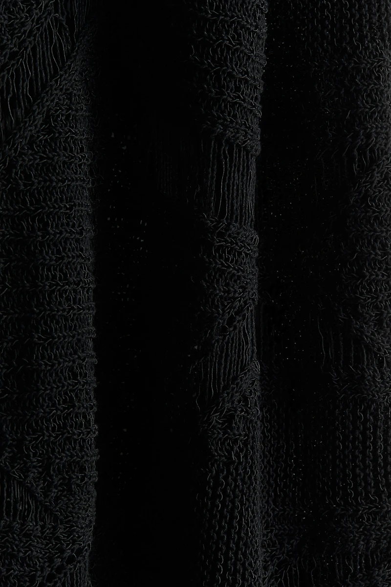 Ladder-stitch-look Pointelle-knit Dress