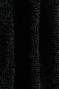 Ladder-stitch-look Pointelle-knit Dress