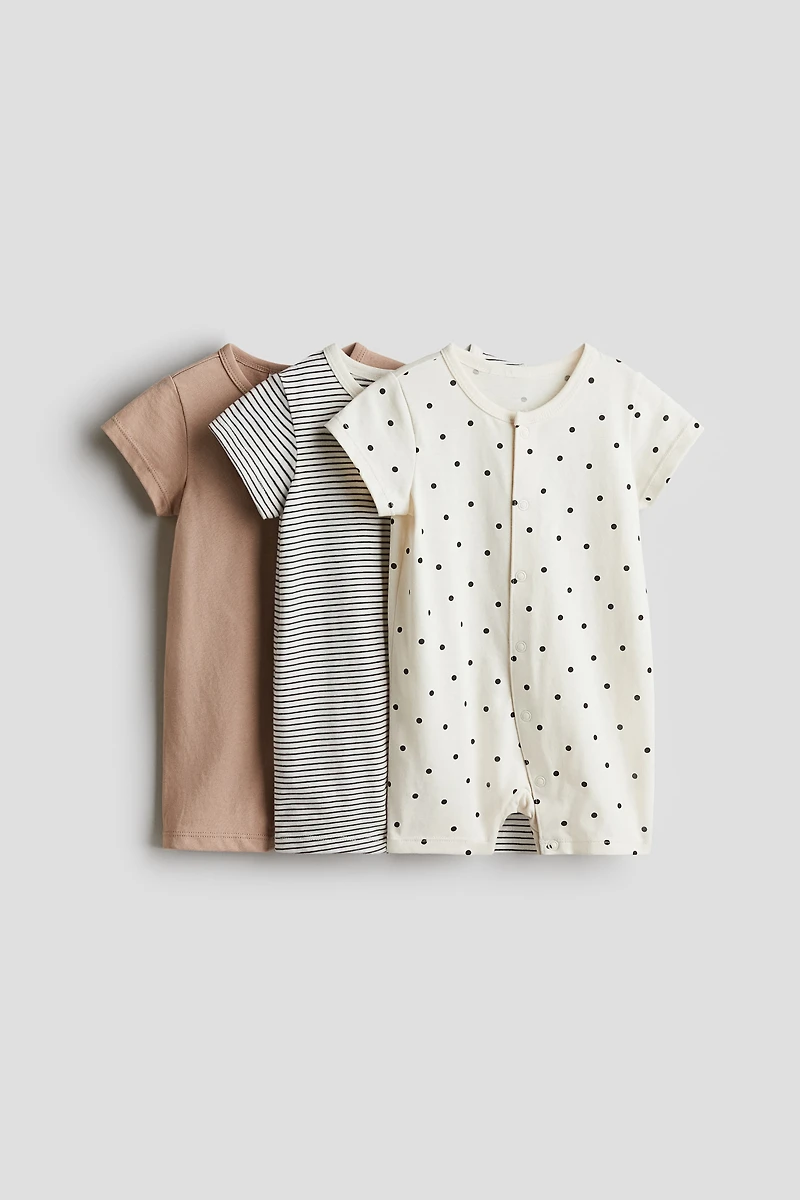 3-pack Cotton Pajama Jumpsuits