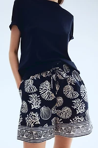 Printed Drawstring Shorts