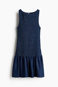 Smocked Denim Dress