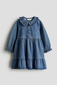 Denim Dress with Collar