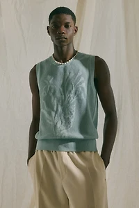 Slim-Fit Jacquard-Knit Sweater Vest