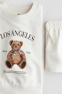 2-Piece Sweatshirt and Sweatshorts Set