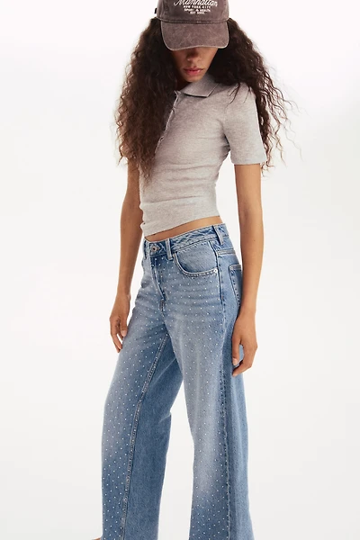 Wide High Studded Jeans