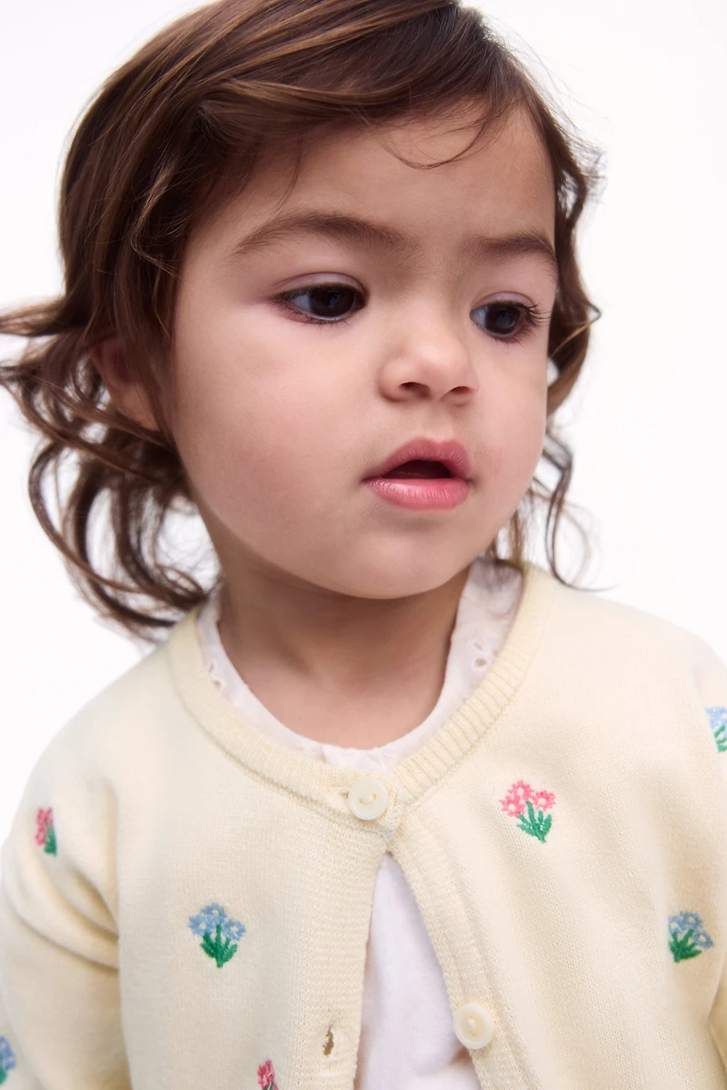 Embroidered-Detail Cardigan