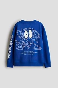 Sweatshirt with Printed Motif