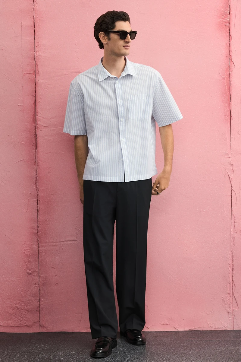 Regular-Fit Boxy Poplin Shirt