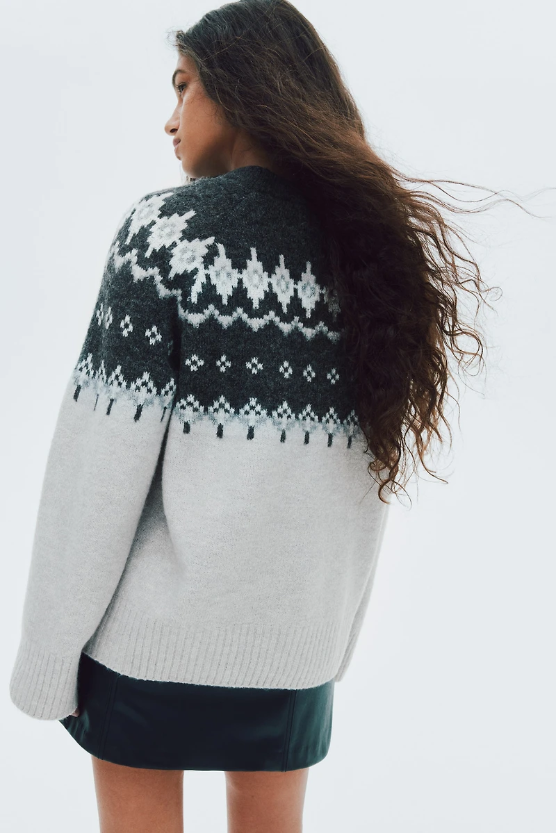 Jacquard-Knit Sweater
