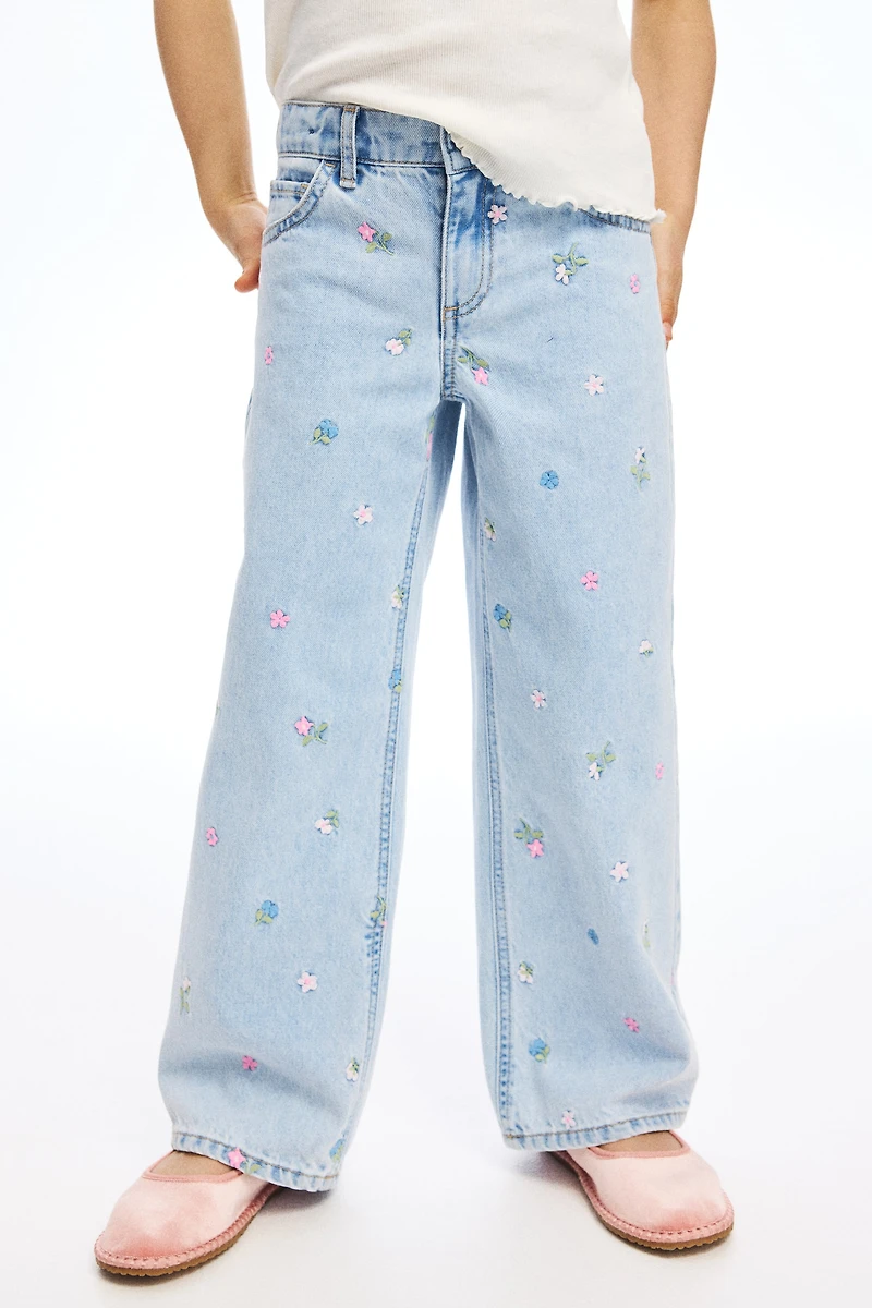 Jean à jambes larges avec motifs