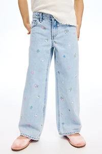 Jean à jambes larges avec motifs