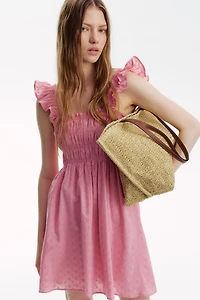 Smocked Dress with Eyelet Embroidery