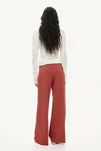 Wide-Leg Pull-On Pants