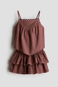 Ensemble brodé 2 pièces en coton