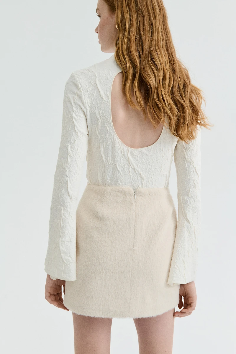 Haut découpé en jersey jacquard