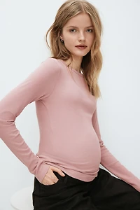 MAMA Ribbed Jersey Top