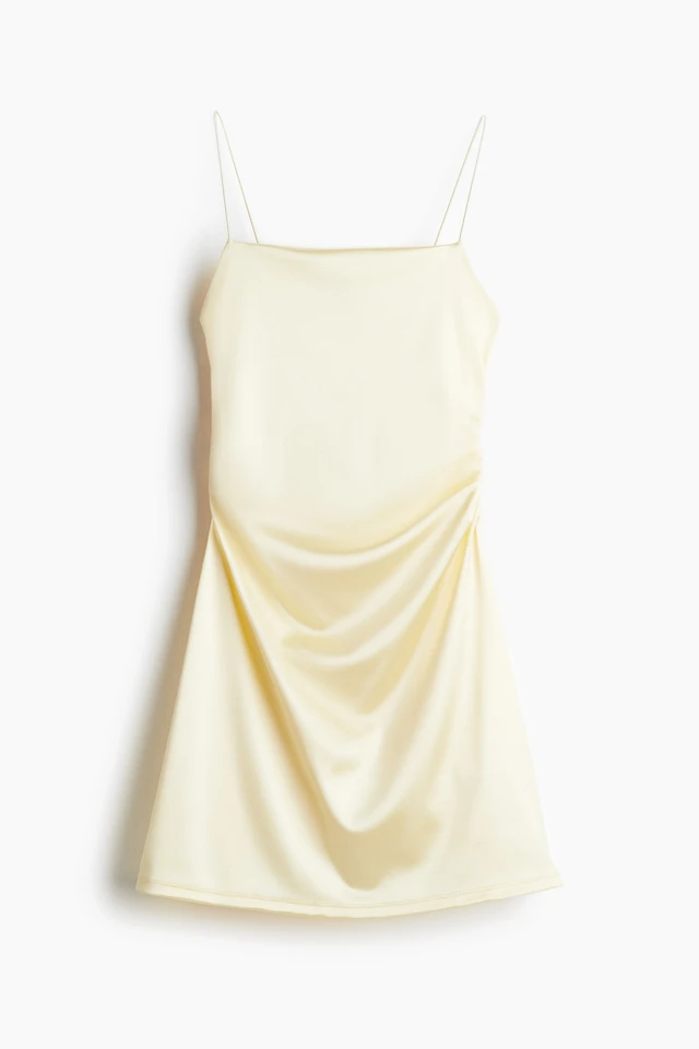 drop waist yellow dress Miss Circle Women's Kadi Yellow Cotton Drop Waist Corset Mini Dress