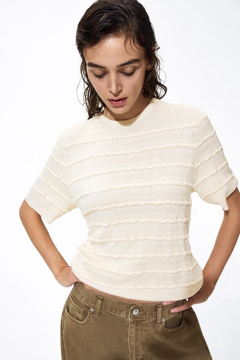 Haut à volants en tricot