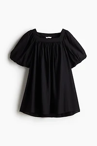 Balloon-Sleeved Tunic Dress