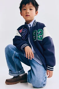 Motif-Detail Baseball Jacket