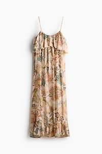 Ruffle-Trimmed A-Line Dress