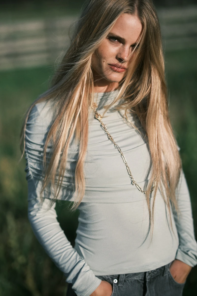 Haut en jersey à effet drapé