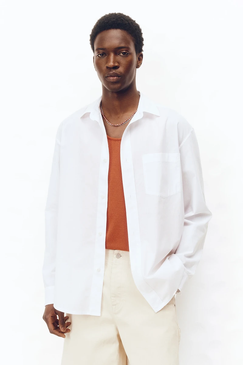 Chemise ample en popeline de coton