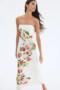 Printed Linen-blend Dress