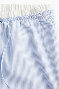 Double-Waistband Poplin Drawstring Pants